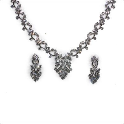 "White stone studded Fancy Necklace Set -  MSN-10 - Click here to View more details about this Product
